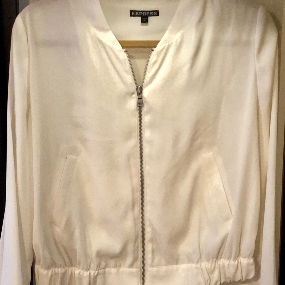 White bomber jacket
